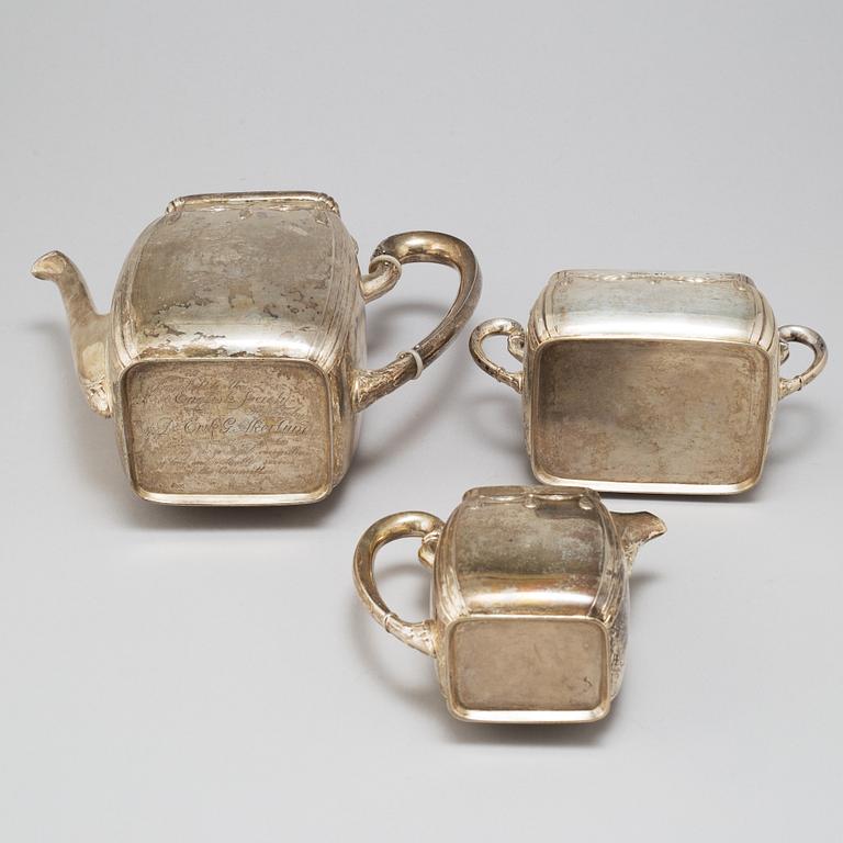 K ANDERSON, kaffeservis, 3 delar, silver, Stockholm, 1911.