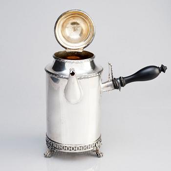 A Swedish silver coffee-pot, mark of Stephan Westerstråhle, Stockholm 1797.