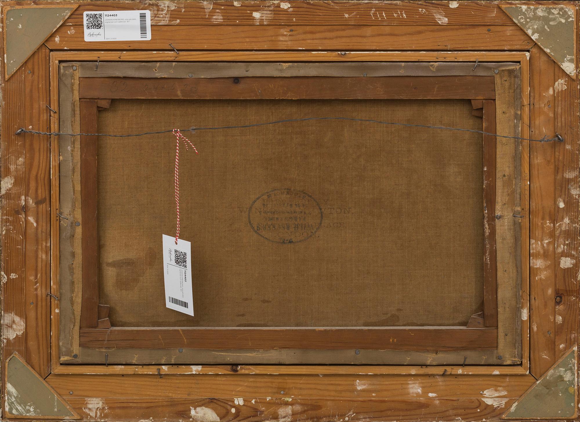 JOHAN KINDBORG, oil on canvas, signed and dated.