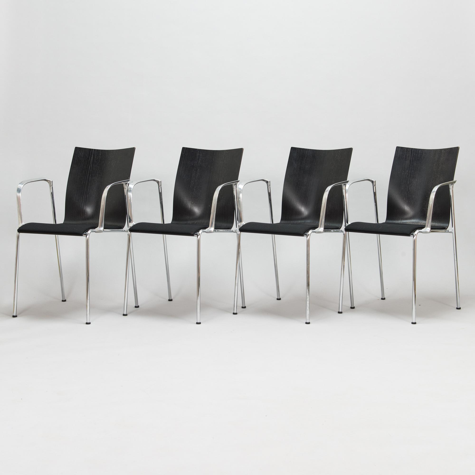 Erik Magnussen, Four "Chairik" chairs. Engelbrechts, Denmark.