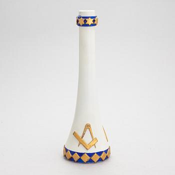 Taisto Kaasinen, a ceramic vase with Masonic symbols, signed Kaasinen Arabia Finland.