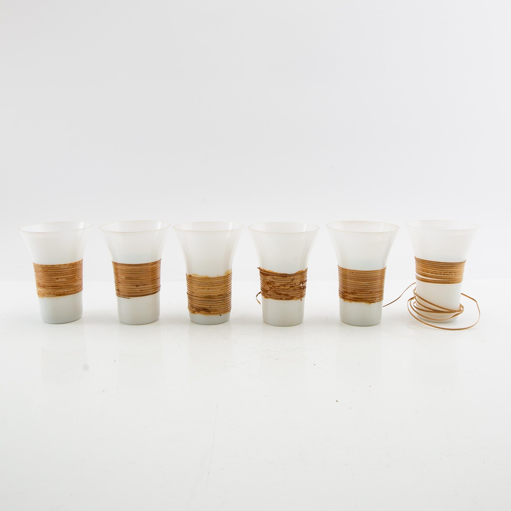 Jacob Bang carafe with six glasses, Kastrup Glassworks 1960s.