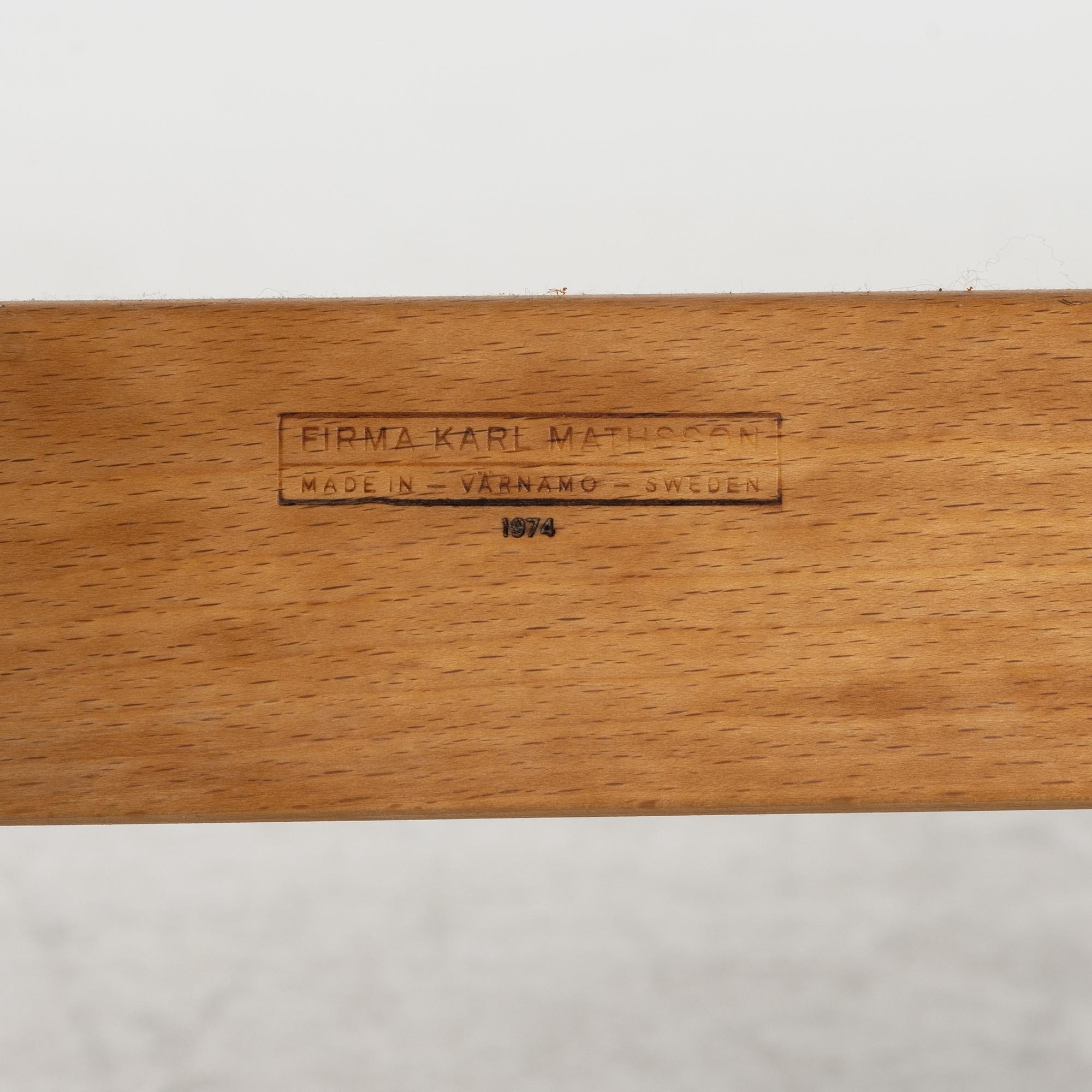 Bruno Mathsson, fåtölj, "Pernilla", Firma Karl Mathsson, Värnamo, 1974.