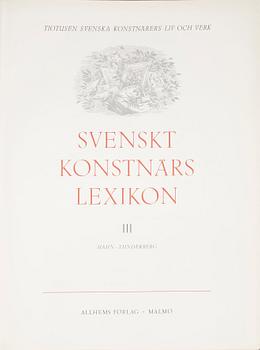 BOKVERK, volym I-V, "Svenskt Konstnärslexikon", Allhems Förlag, Malmö, 1952-67.