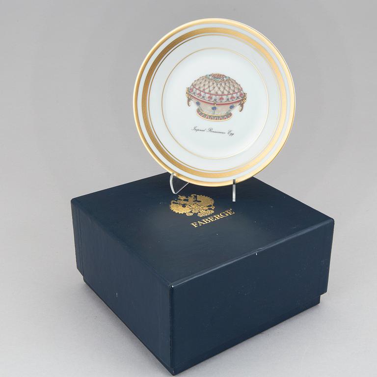 Four porcelain small dishes "Fabergé" from Limoges France.