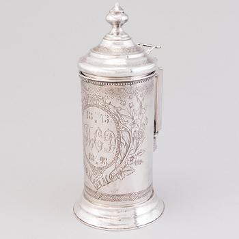 A silver tankard, mark of Vasili Ivanovich Ivanov, assay master A. Skovronsky, Moscow 1896.