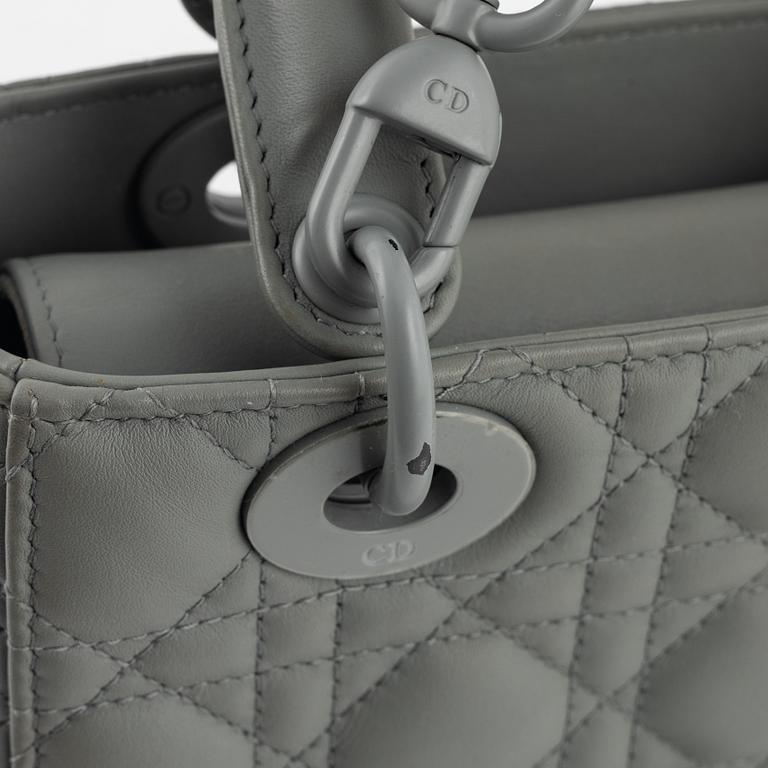 Christian Dior, A Ultramatte Gray Stone Cannage Calfskin 'Lady Dior my ABCDIOR bag'.