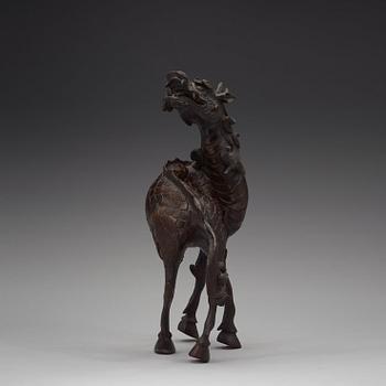 A Japanese bronze censer with cover, 19th Century.