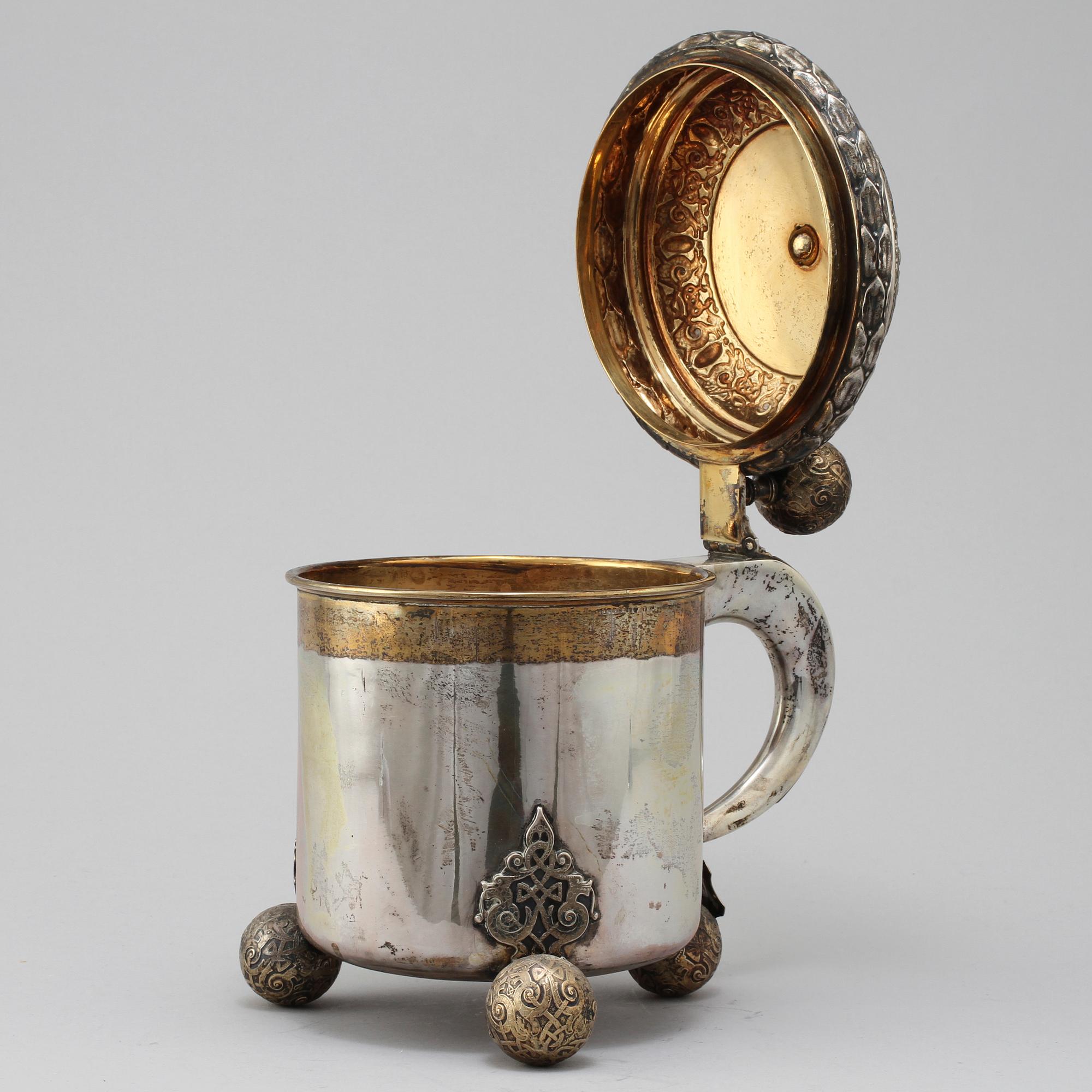 STOP, silver, C H Hallberg, Stockholm, 1912. Vikt 880 g.