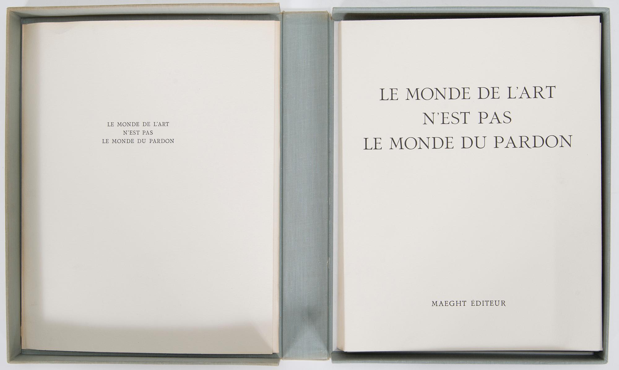Grafikmapp, René Char, "Le monde de l'art n'est pas le monde du pardon".