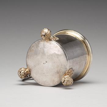 Johan Hansson Teelning, dryckeskanna, silver, (verksam i Norrköping 1661-1711), före 1700, barock.