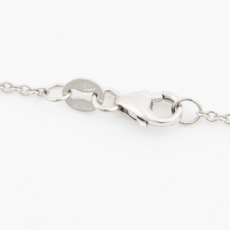 Collier 18K vitguld med droppslipad diamant, medföljande GIA report.