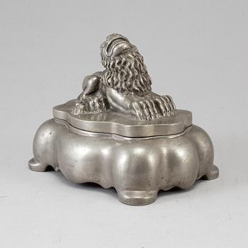 Anna Petrus, a pewter inkwell, Herman Bergman Konstgjuteri, Stockholm 1930s.