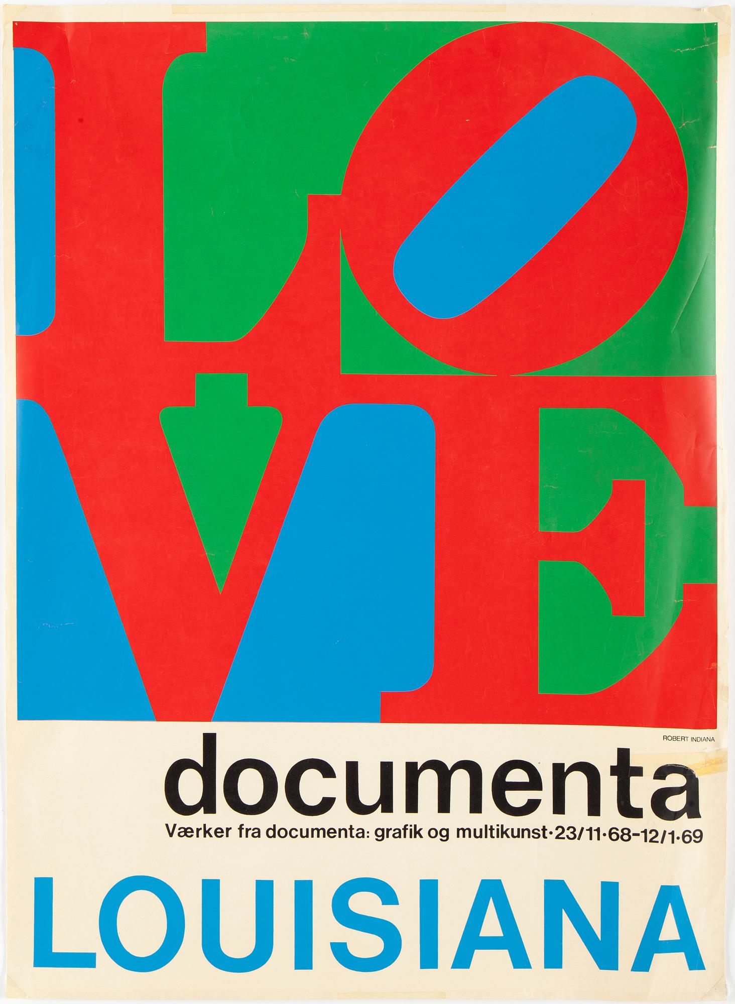 POSTER, DOCUMENTA LOUISIANA, Robert Indiana, - 68.