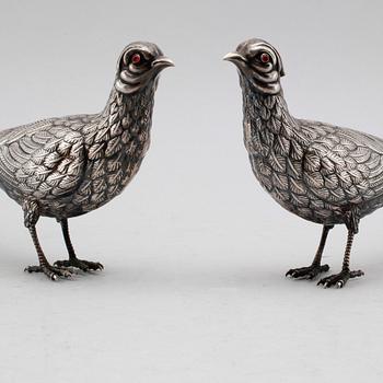 FIGURER, 1 par, silver, Spanien, 1900-talets andra hälft. Vikt ca 155 gram.