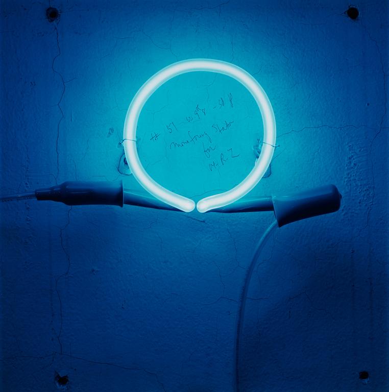 Ann-Sofi Sidén, "53 W. 9th Street (blue neon ring)", 1994 - 2004.