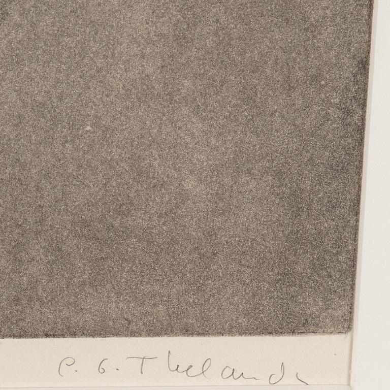 PG Thelander, etching in colours, 1978, signed EA.