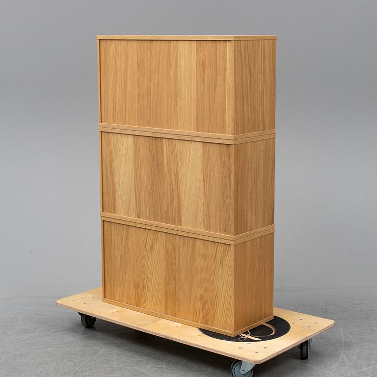 NILS STRINNING, 3 oak 'String' cabinets.