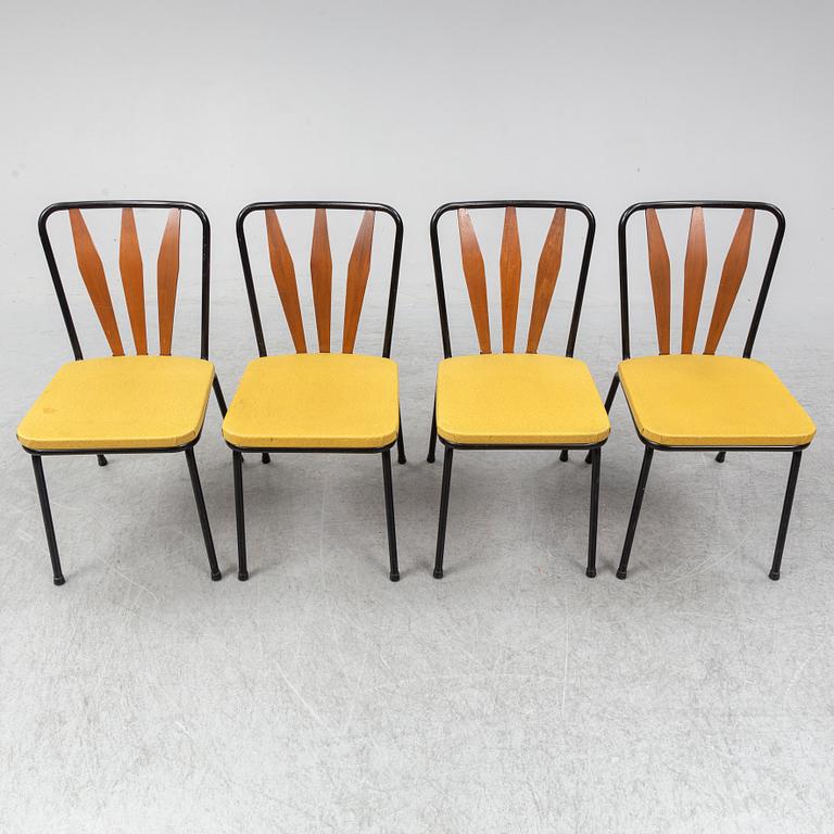 A set of four Swedish chairs, Bjärnums Slöjdfabrik AB, 1950s. Signed with label.