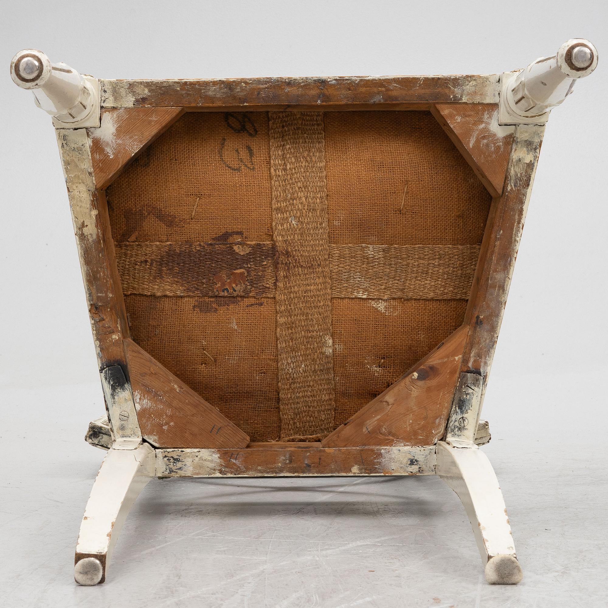 Stolar, ett par, gustavianska, 1700-talets slut.