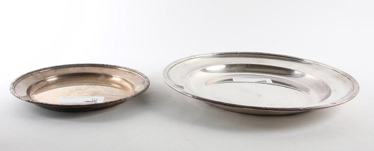 SERVERINGSFAT, 2 silver importstämplar, 2 nysilver.
