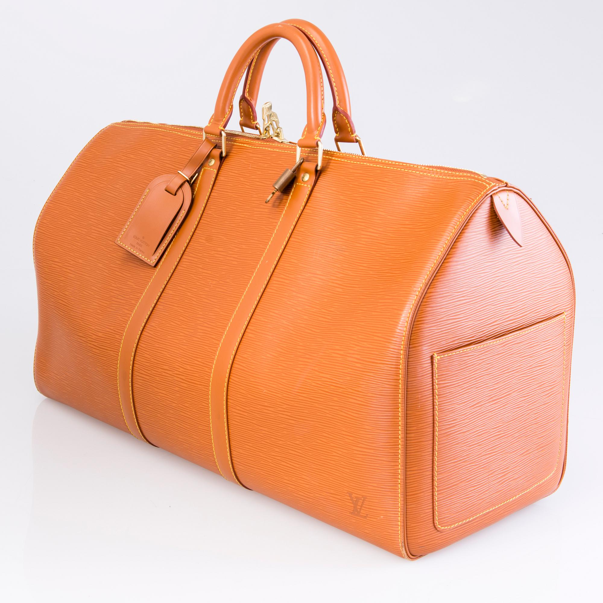 LOUIS VUITTON CIPANGO GOLD KEEPALL 50 EPI TRAVEL BAG.