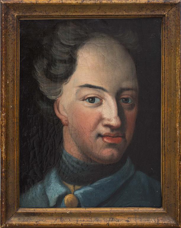 OKÄND KONSTNÄR, olja på duk, föreställande Karl XII, 1700-tal.