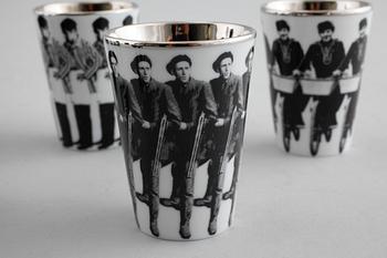 ÅSA LINDSTRÖM, snapsglas, 8 st, porslin, Rörstrand, 2000-tal.