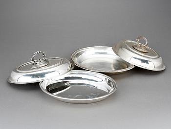KAROTTER, ett par, nysilver, England, 1900-tal.
