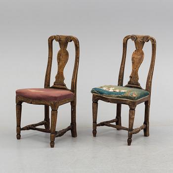 A pair of 18th century chairs.