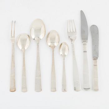 Jacob Ängman, bestickservis, silver, 52 delar, "Rosenholm", GAB, 1958-1977.