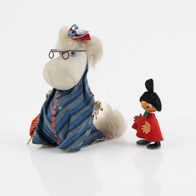 Moomin figures, 2 pcs, Atelier Fauni, Finland, 1950s/60s.