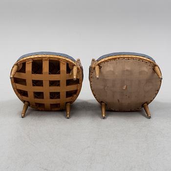 A pair of armchairs, Louis XVI-style, first half of the 20th century.