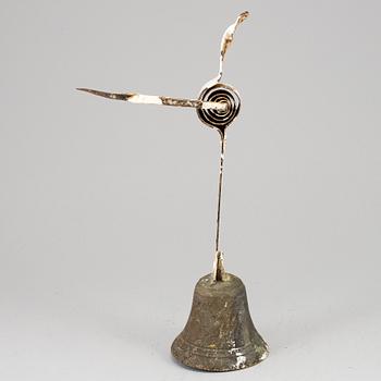 A bronze and iron door bell, 19th century.