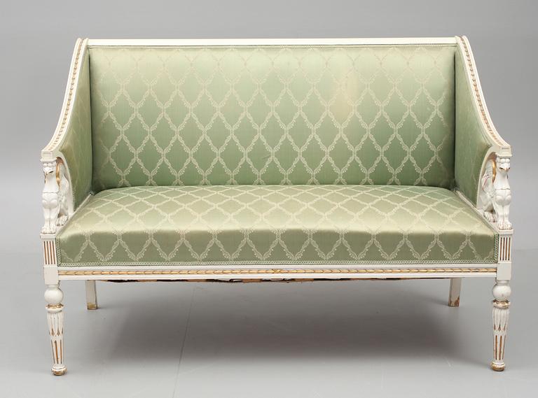 SALONGSMÖBLEMANG, 10 delar, empirestil. 1900-talets början.