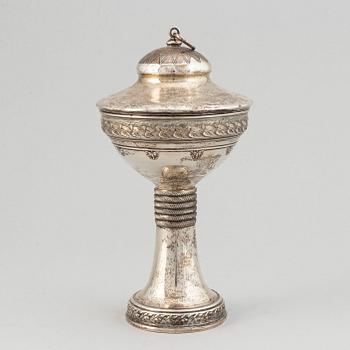 A parcel-gilt cup, maker's mark CG Hallberg, Stockholm, 1906.