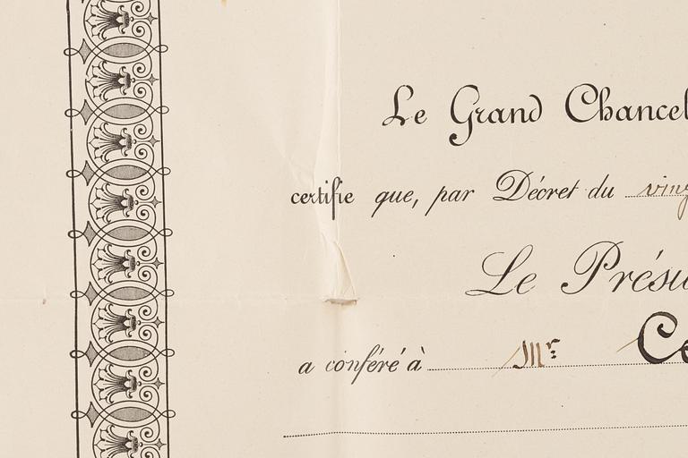 Hederslegionen, Frankrike, kommendörstecken, i etui.