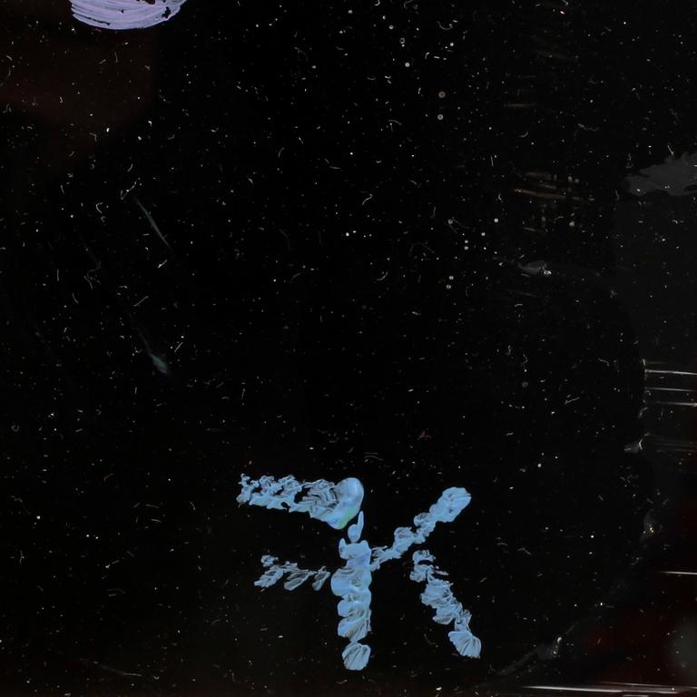 KARIN FROSTENSON, akryl på glas, monogramsign "KF".