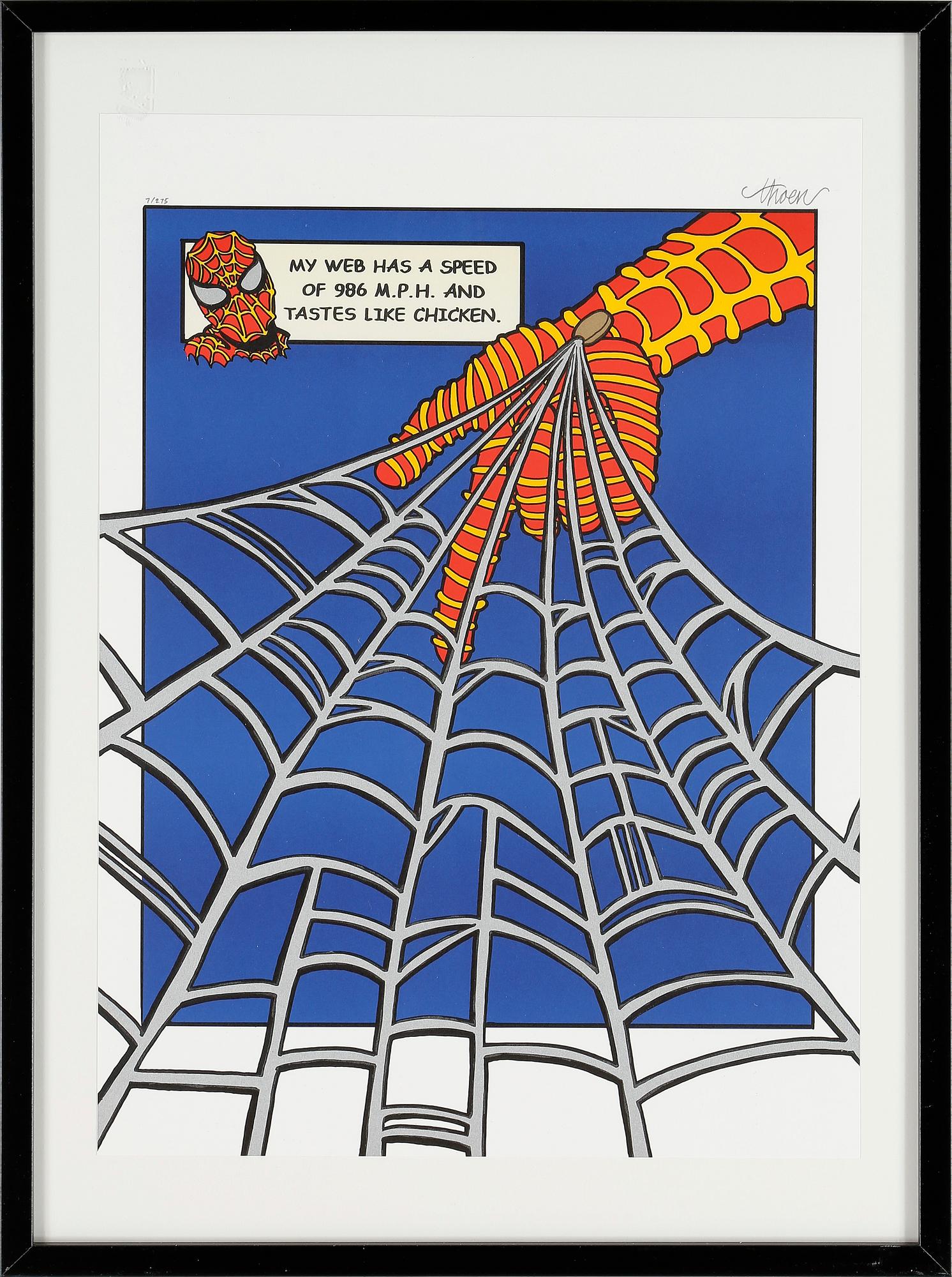 PETTER THOEN, "Spiderweb", färglitografi, signerad och numrerad, 7/275.