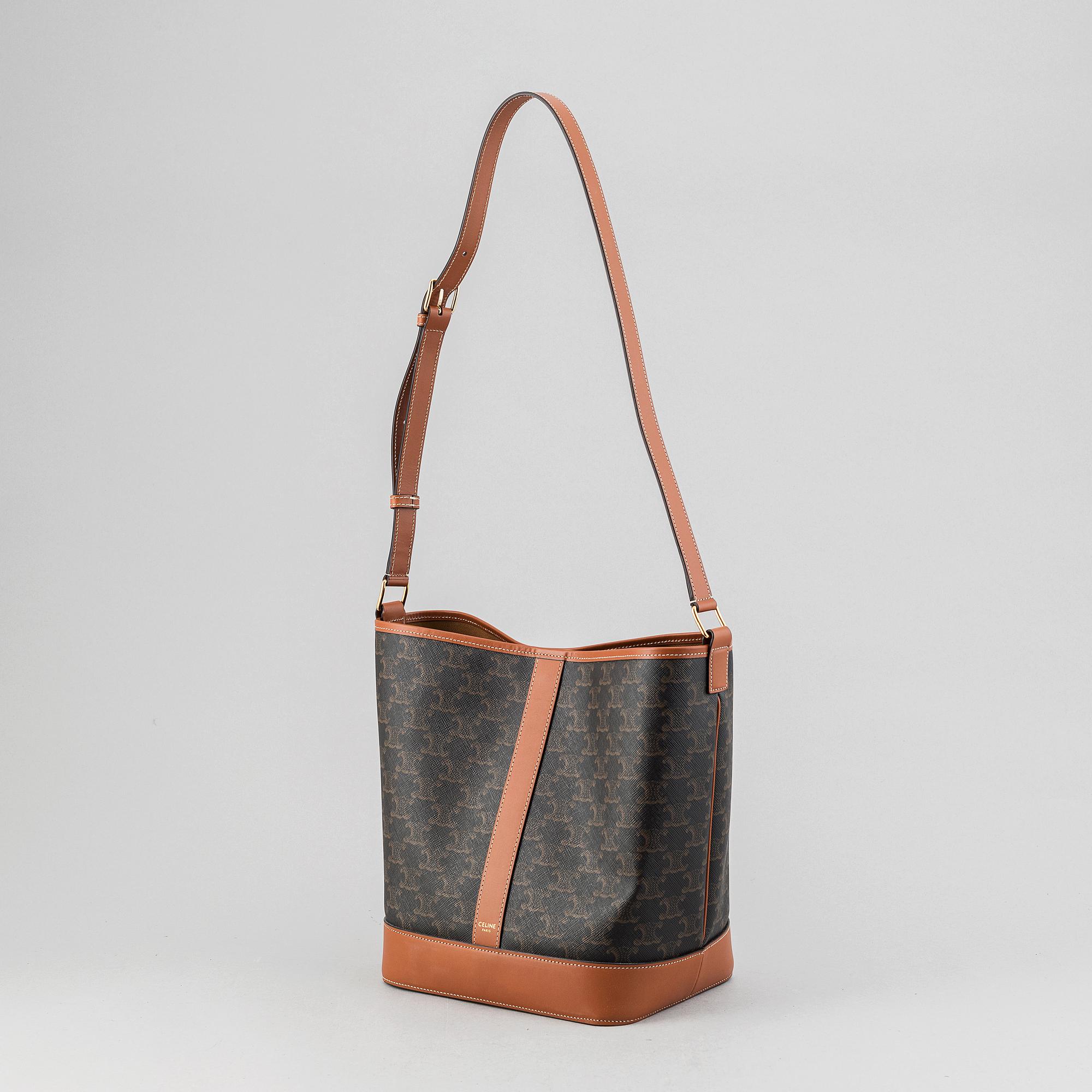 Céline, a canvas and leather handbag and wallet, 2020.