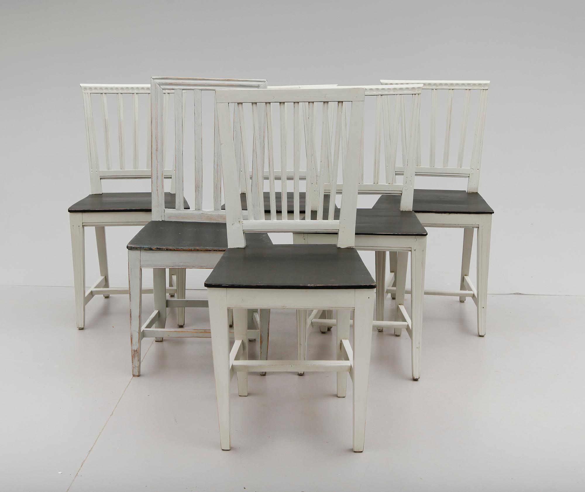 STOLAR, 6 st, gustaviansk stil, 1800-/1900-tal.