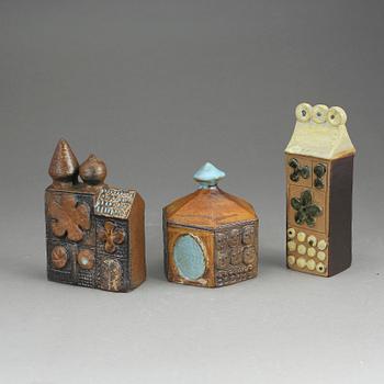 PARTI STENGODS, 3 delar. Bertil Vallien, Gustavsberg, "Bagdad", 1960-70-tal.