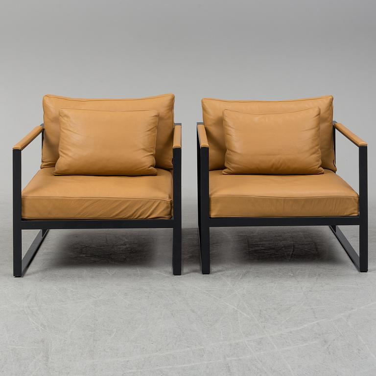 BROBERG & RIDDERSTRÅLE, "Monaco Lounge Chair", fåtöljer ett par, Röshults, 2000-tal.