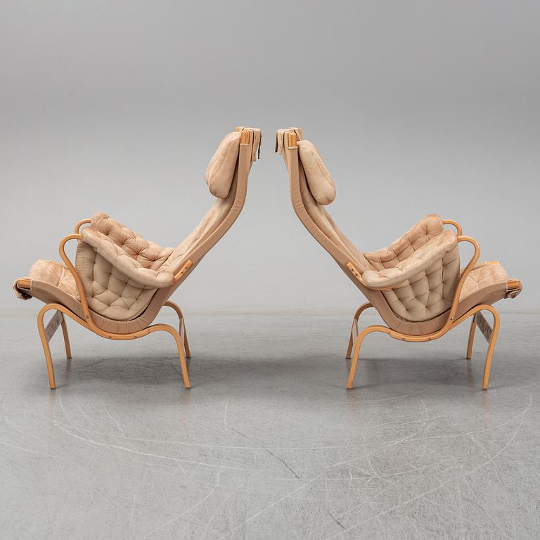 BRUNO MATHSSON, a pair of 'Pernilla' arm chairs, Dux.