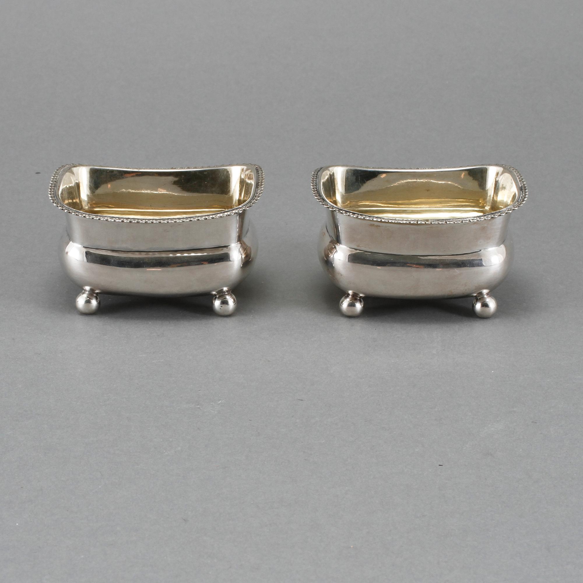 SKÅLAR, ett par, silver, Alice & George Burrows, London, 1809, vikt 184 g.