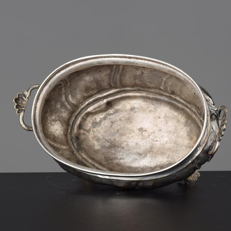 A Rococo tureen with cover and stand by Caspar Liendenberg, Stockholm 1768 (privilege in Stockholm 1745).