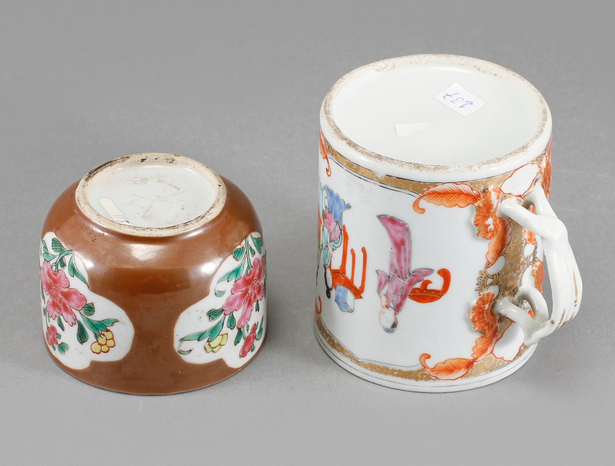 MUGG samt KOPP, porslin, Kina, 1700-tal.