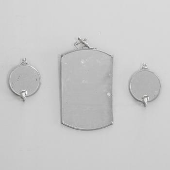 SPEGEL och SPEGELLAMPETTER, ett par, art deco, tenn.