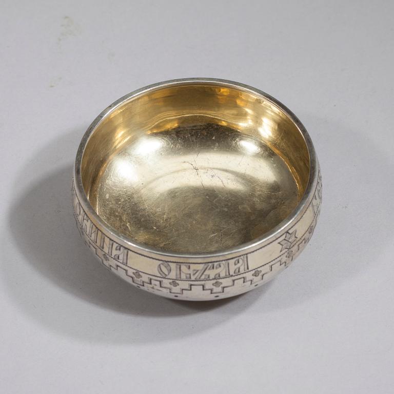 SALTKAR, förgyllt silver, Ryssland, S.Petersburg 1800-talets slut.