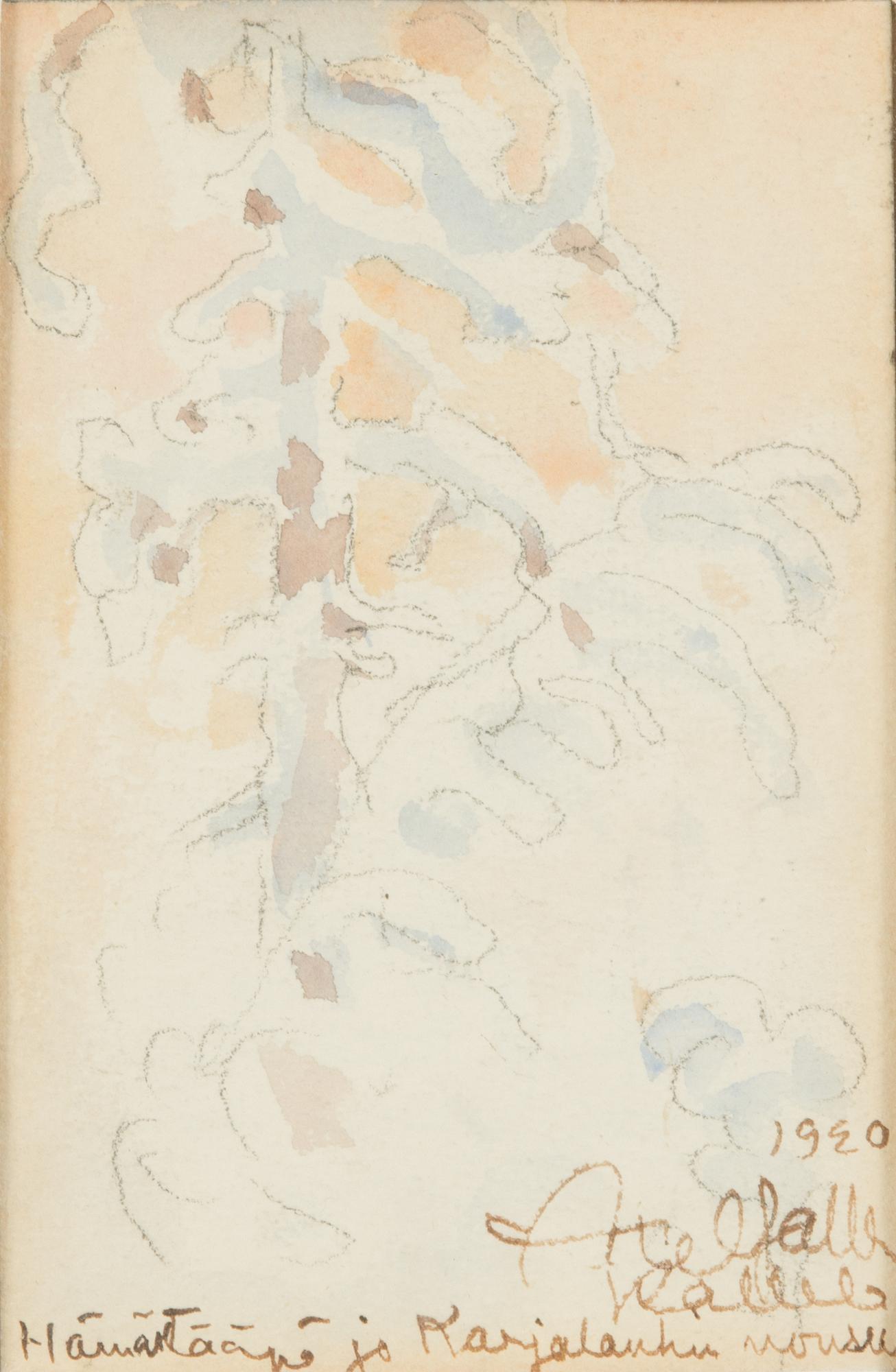 Akseli Gallen-Kallela, watercolour, signed and dated 1920.